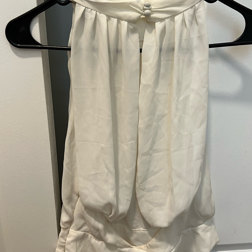 Caribbean Queen Cream Halter Bubble-Hem Tank